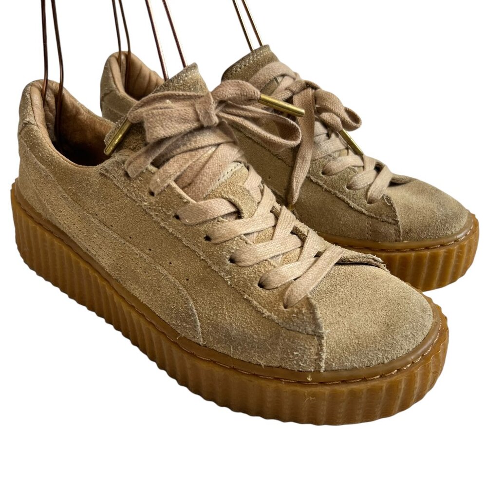 Puma Fenty Rihanna creepers tan suede chunky platforms womens 6.5 sneakers